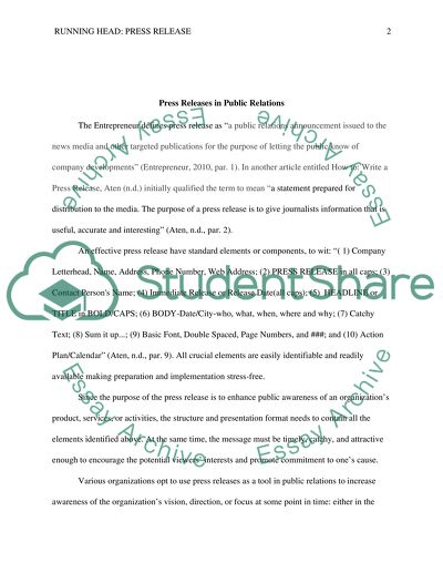 Press Releases in Public Relations