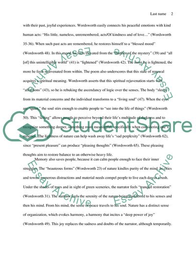 Memory as Salvation in Tintern Abbey