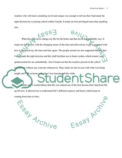 A thing or place that effect you and change your life