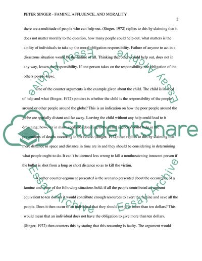 Peter Singer - Famine Affluence, And Morality