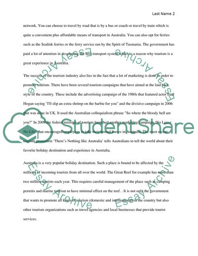 Australia Destination Analysis