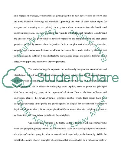 Human Resources Mock Policy Memo: Inclusive and Anti-oppressive policies