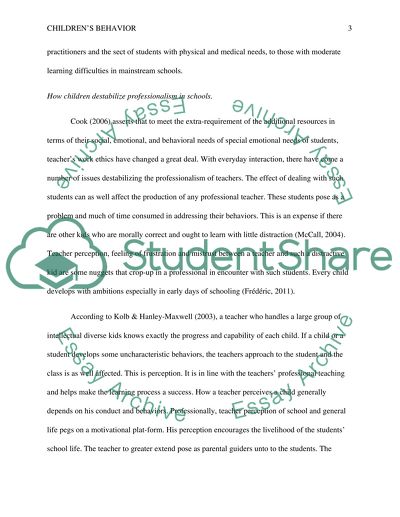 children's behavior essay