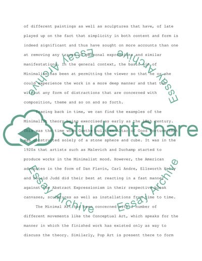 Minimalism development through to modern time