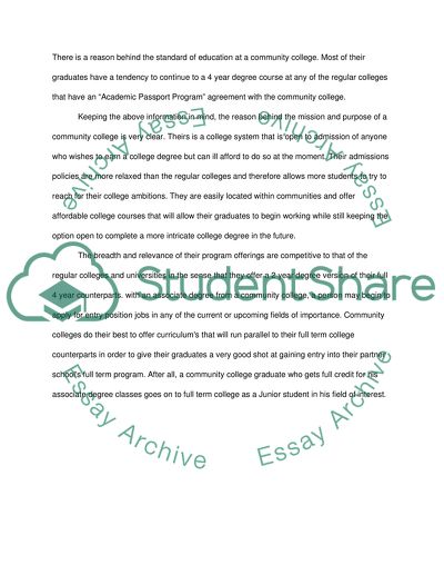 Community College Perception Paper