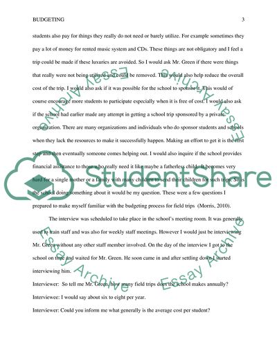 Budget Process in Schools