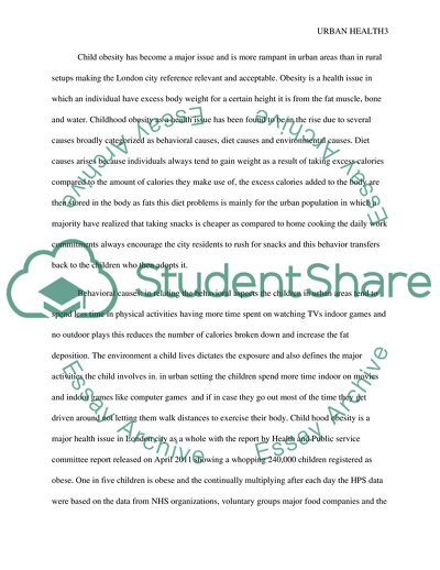 The Prevalence of Childhood Obesity in London Borough of Lambeth