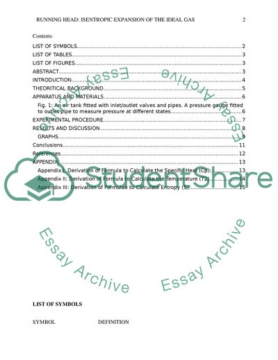 Isentropic Expansion of Ideal Gas