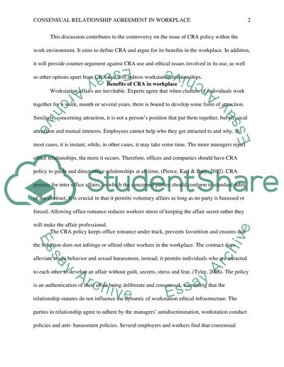 Consensual Relationship Agreement in Workplace