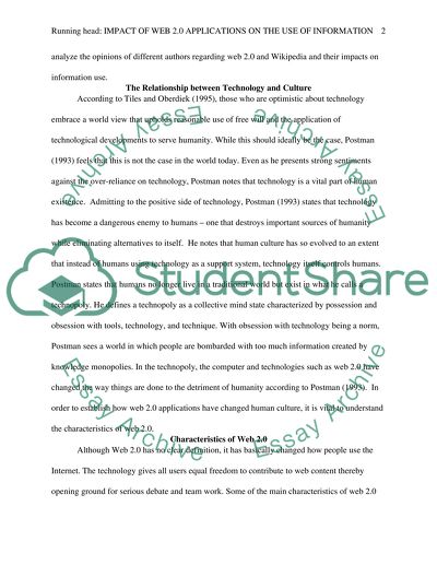 The Impact of Web 2.0 Applications on the Use of Information