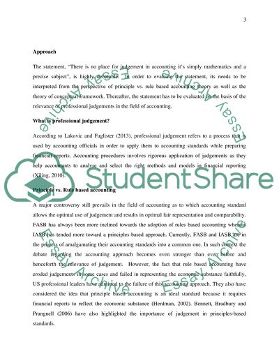 There Is No Place for Judgement in Accounting Its Simply Mathematics and a Precise Subject