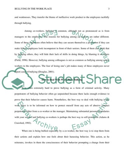 Bullying in the Work Place