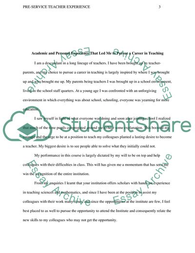 Pre-Service Teacher Institute