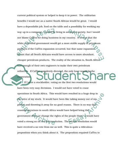 Benefits of the CalTex plant