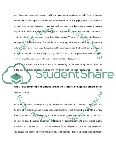 Womens Health. Health Care Disparity