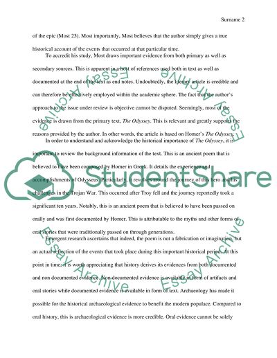 Historic Relevance of the Odyssey