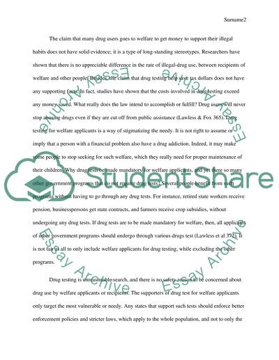 Should drug tests be mandatory for welfare