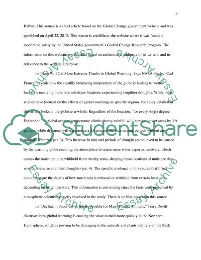 Analysis Project: Global Warming