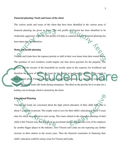 Financial Planning: Needs and Issues of the Client