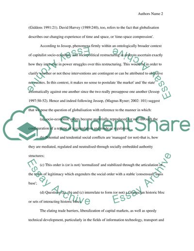 Without Efficient States, Productive Activity, and a High Level of Globalization Would Be Impossible