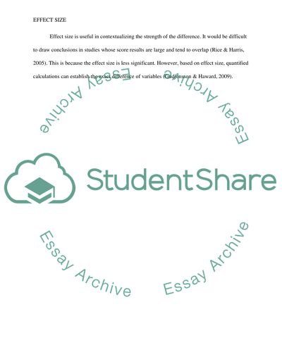 The Relationship between Statistical Significance and the Effect Size