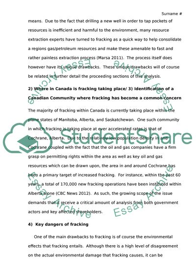 Fracking: A Policy Analysis