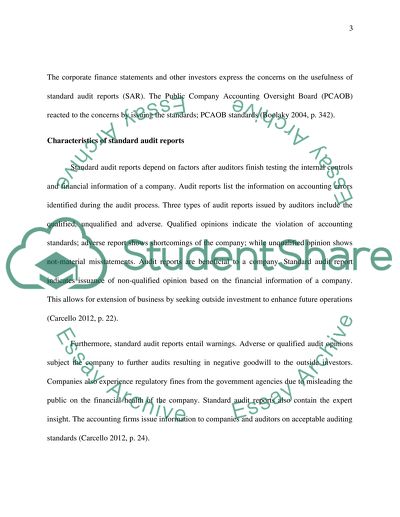 The Purpose and Usefulness of Standard Audit