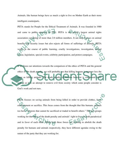 The Ethics of Peta and The Death Penalty