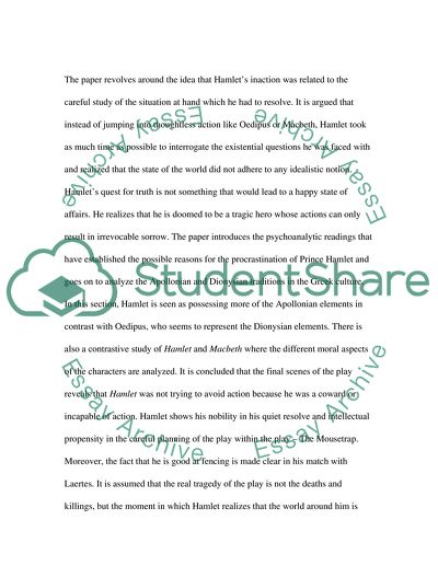 Prince Hamlets Procrastination