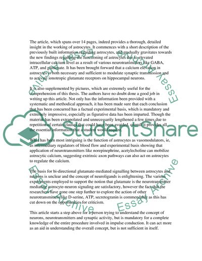 Critique of an article