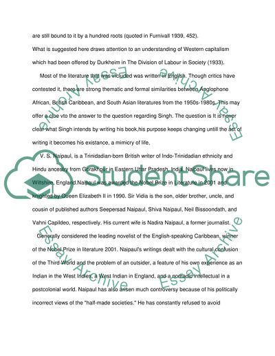 Postcolonial Literature Book Report/Review