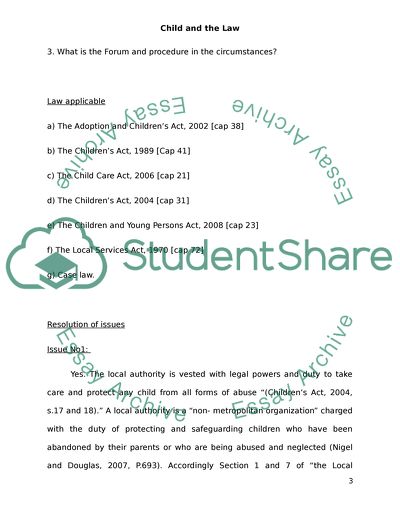 The Powers and Duties of Local Authorities in Relation to the Family