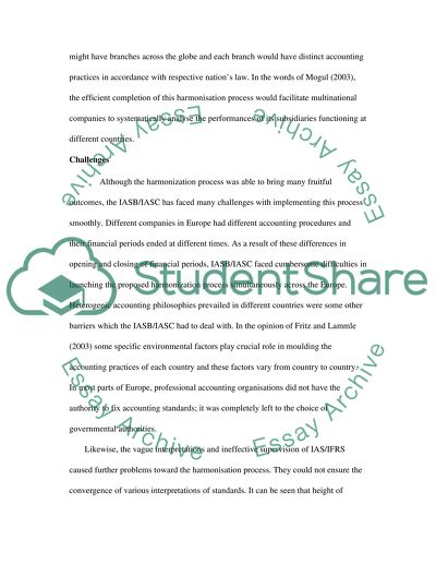 International Accounting Harmonization