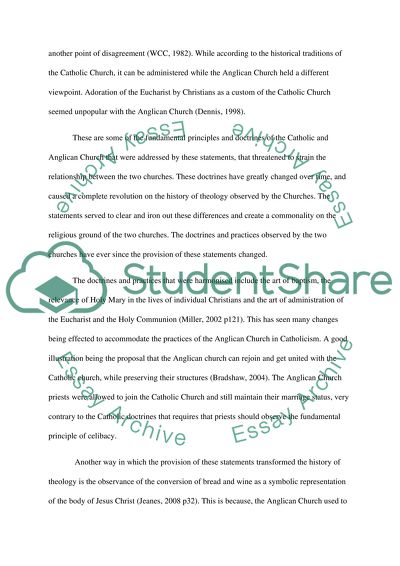 The Statements by the ARCIC and BEM on Eucharist