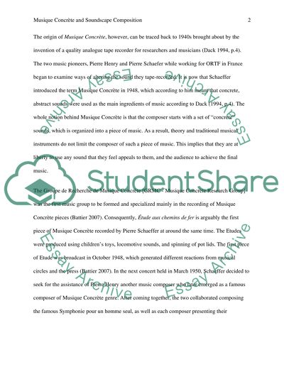 Musique Concrete And Soundscape Composition