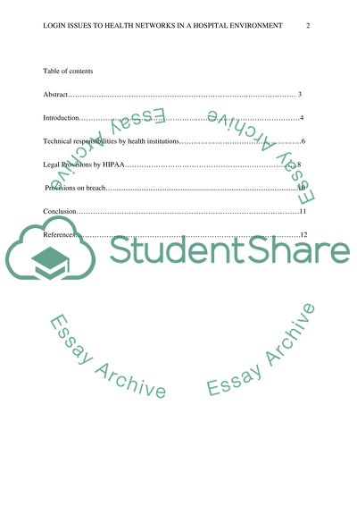 Login Issues to Health Networks in a Hospital Environment