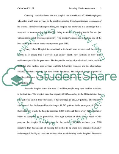 Learning Needs Assessment