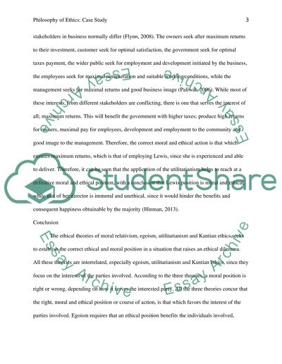 Philosophy of Ethics:Case Study ( expantion)