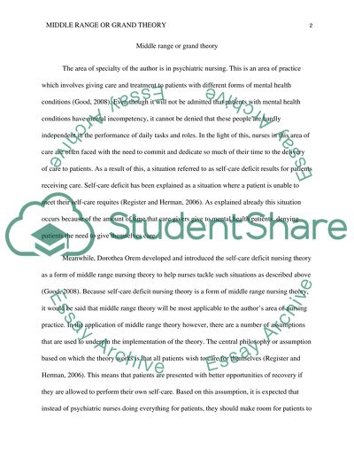 Middle range or grand theory