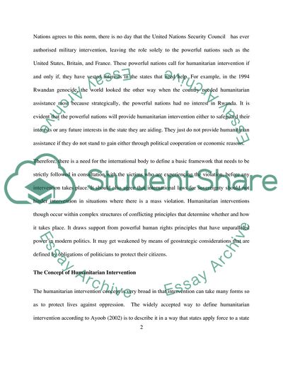 Humanitarian Intervention