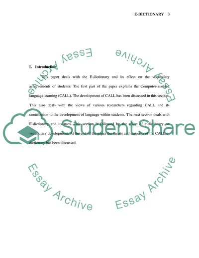 E-Dictionary Use and its Effect on Vocabulary Achievement and Retention of EFL Saudi Intermediate Students