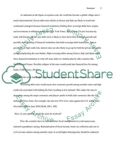 Causes and Events Leading to the Euro Debt Crisis