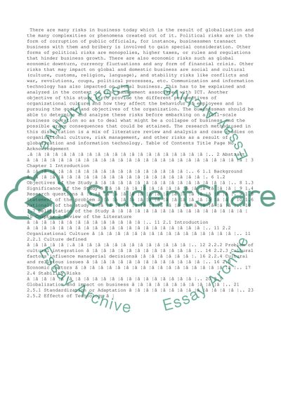 Global Businesses Adjustments to the Challenges of Risks and Uncertainties