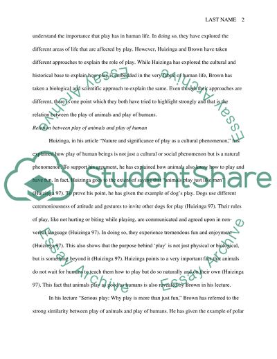 The relationship between animal play and human play