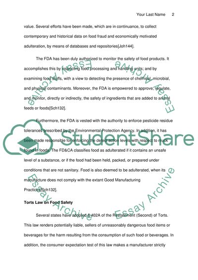 Liability for Food Frauds