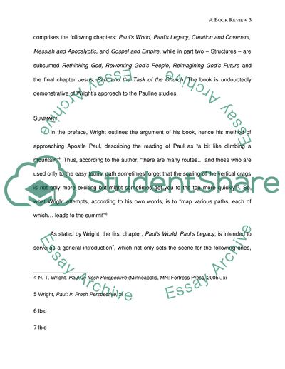 Analysis of Paul - In Fresh Perspective by Nicholas Thomas Wright