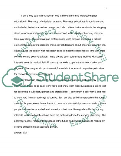 Essay on pharmacy experience