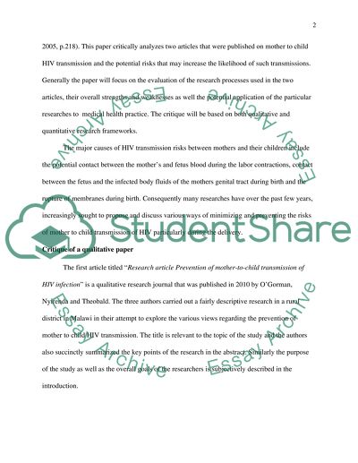 HIV Transmission Risks Between Mothers and Children