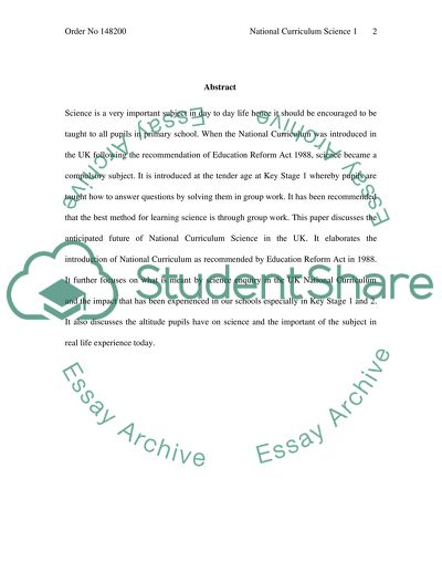 National Curriculum Science