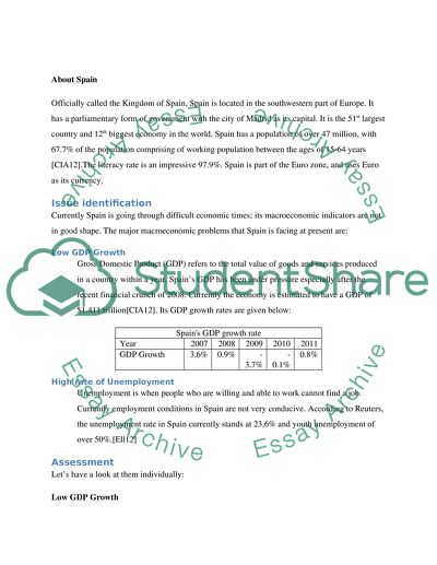 Spains Macroeconomic Concerns